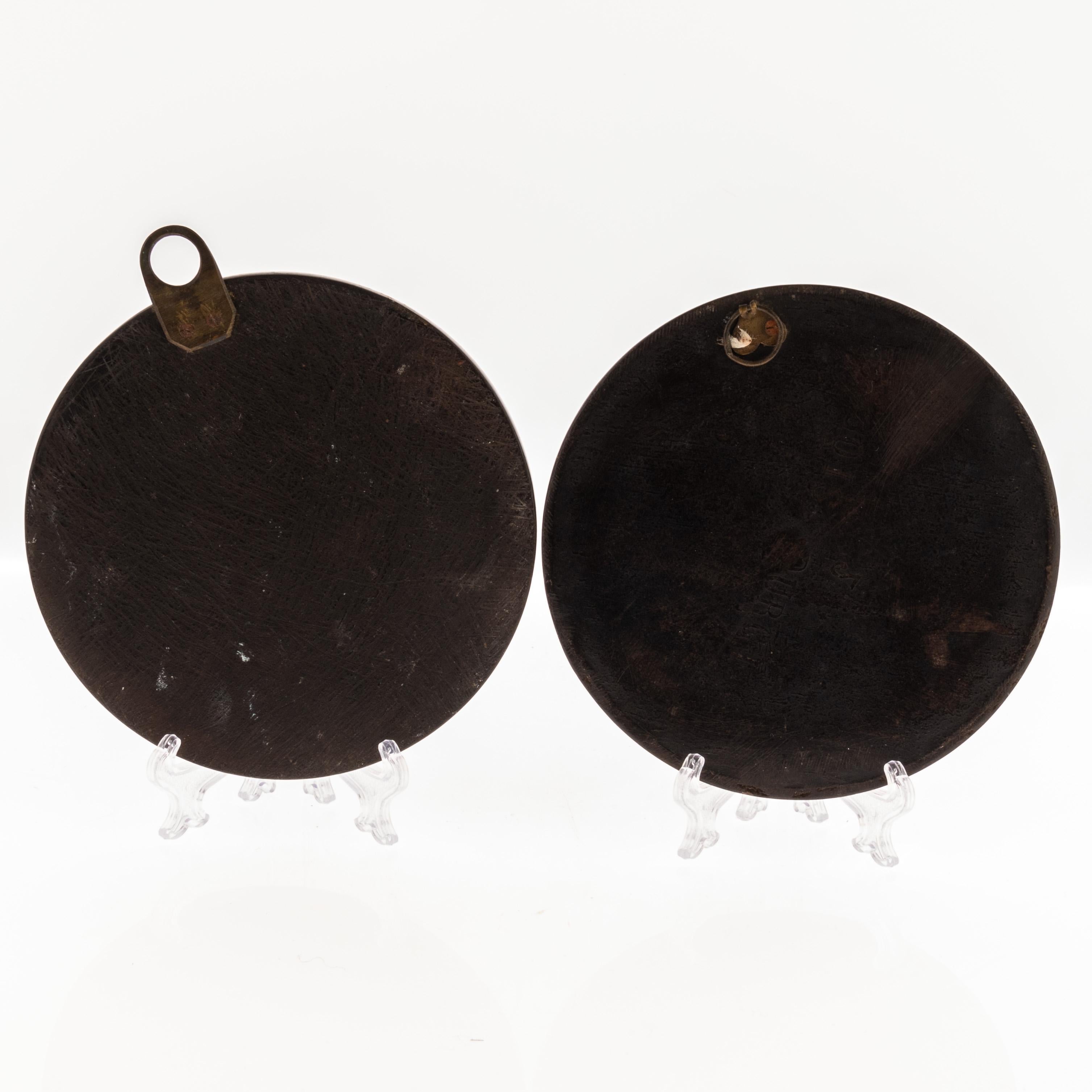 Antiguo Juego de Cuatro Placas de Retrato de Pared con Medallón Bois Durci Siglo XIX en venta 2