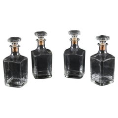 Antique Set of Four Crystal Decanters Early 20th Century