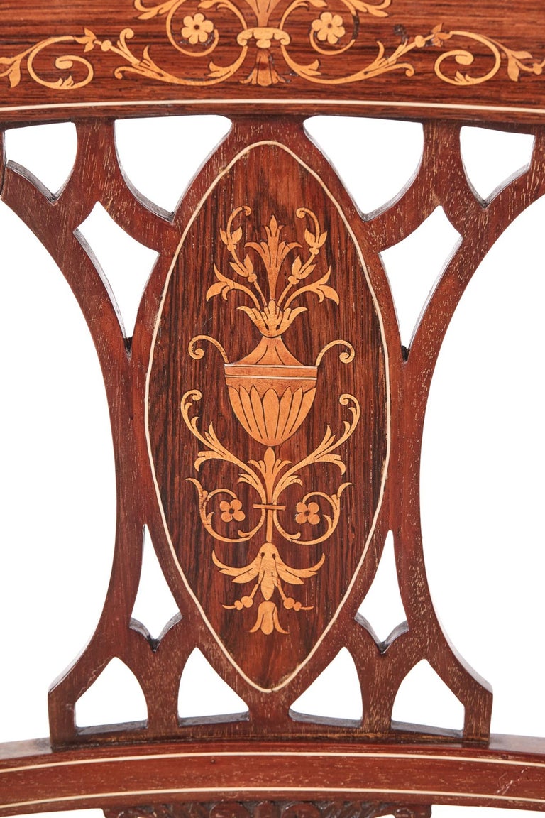 Antique Set of Four Edwardian Rosewood Inlaid Dining ...