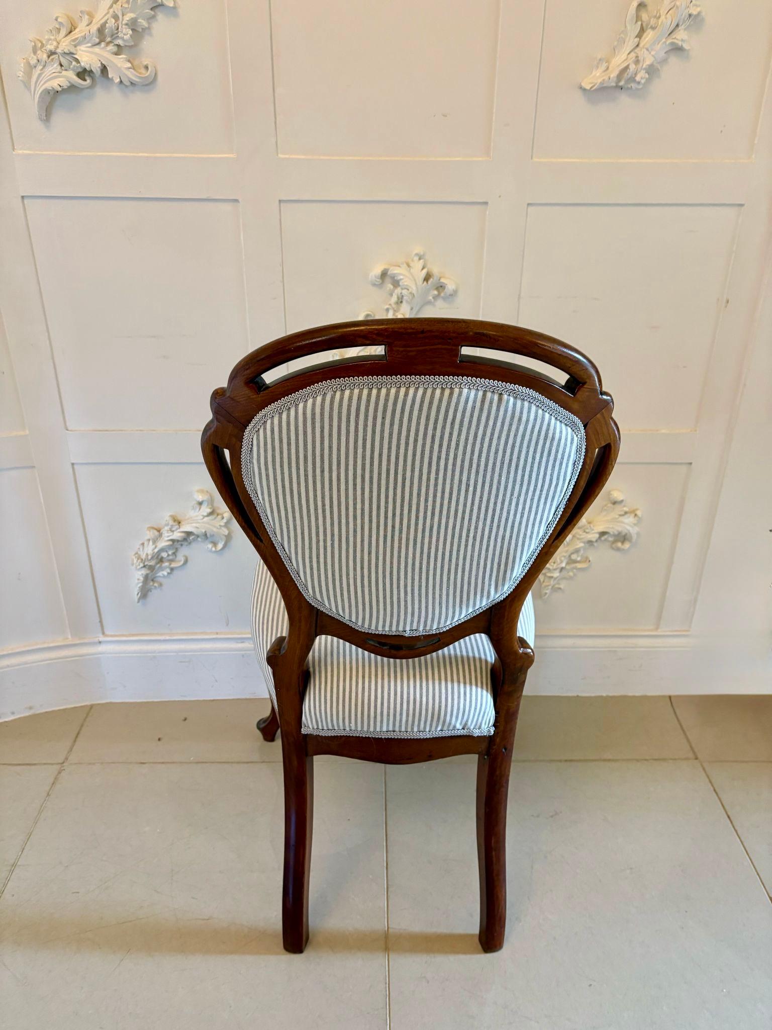 Antique Set of Four Fine Quality Victorian Walnut Balloon Back Dining Chairs 6