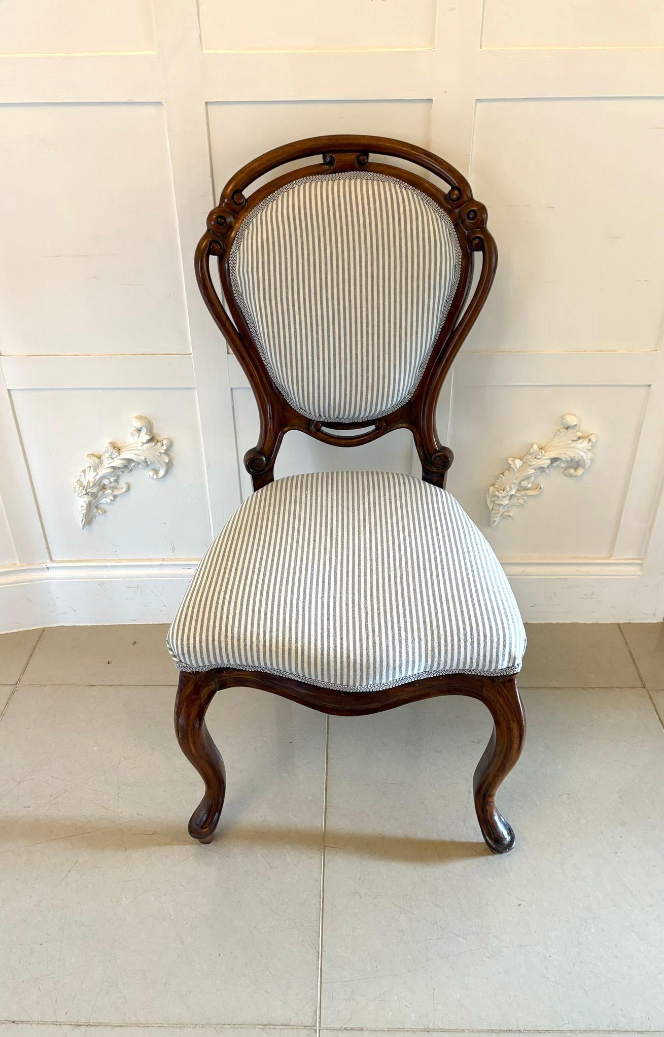 Antique Set of Four Fine Quality Victorian Walnut Balloon Back Dining Chairs 2