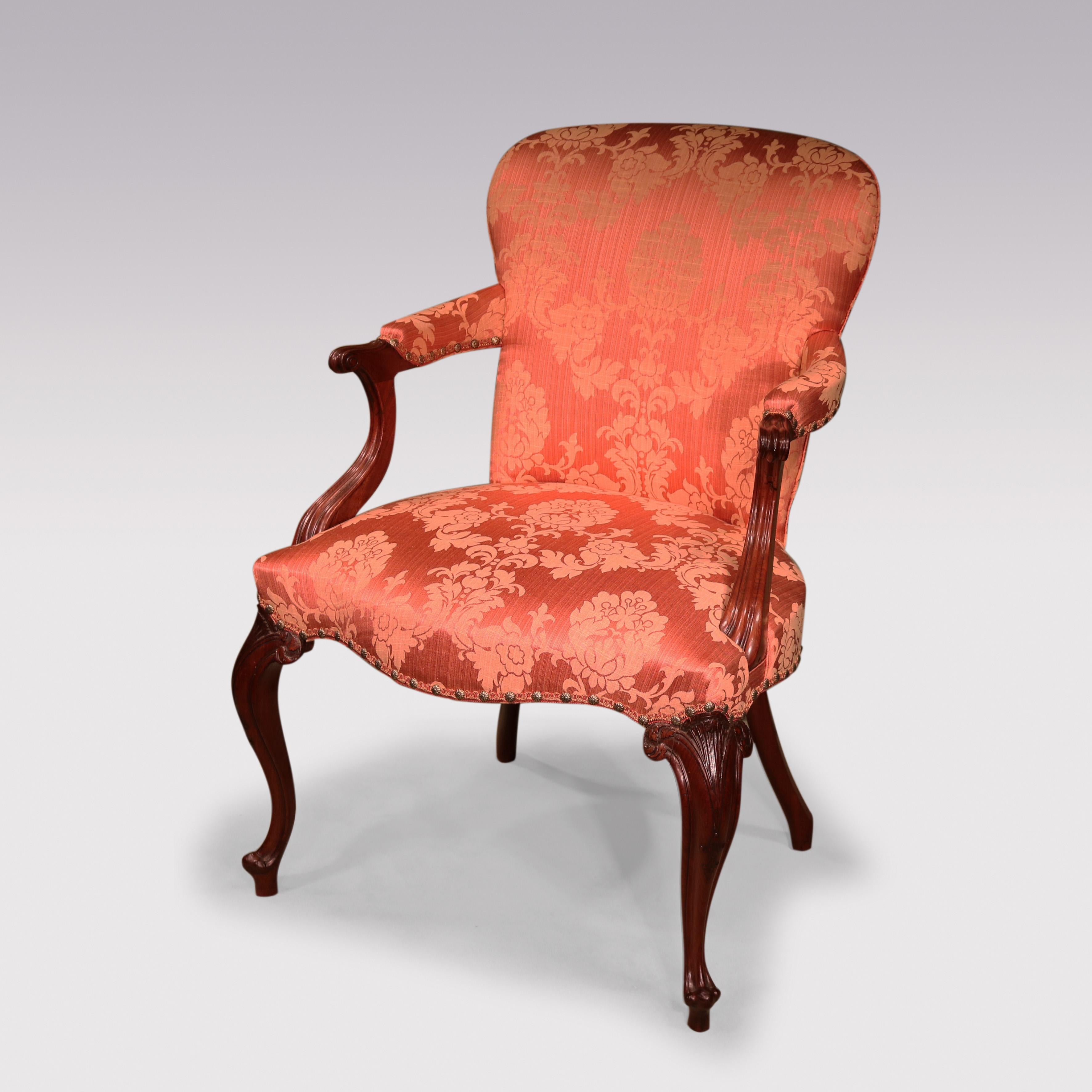 Antique set of four Hepplewhite period carved mahogany stuffed back armchairs In Good Condition For Sale In London, GB