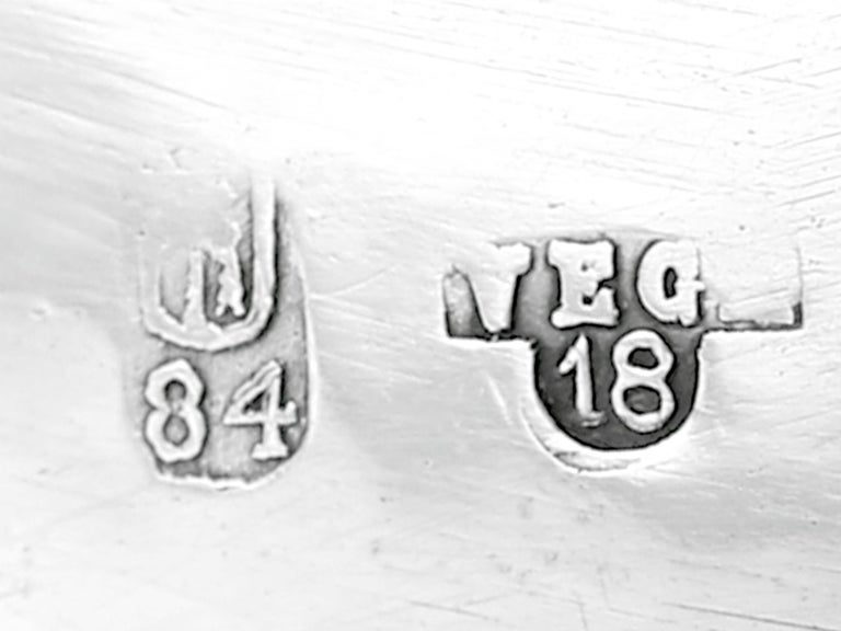 Antique Set of Four Spanish Silver Dinner Plates For Sale at 1stDibs