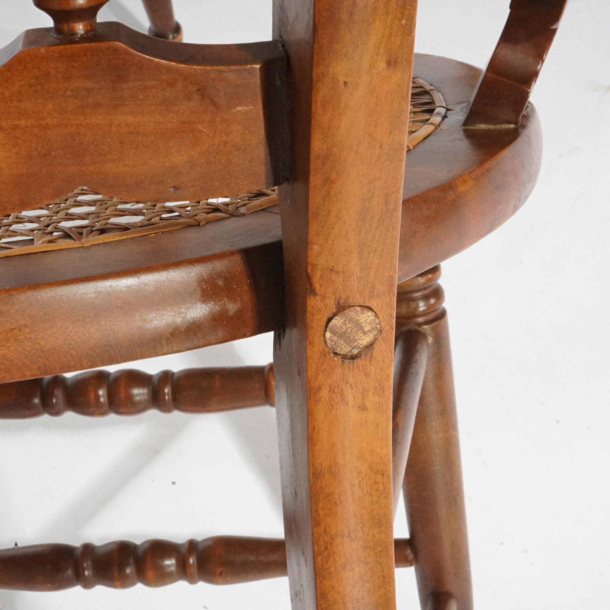 Antique Set of Four Victorian Walnut, Burl & Cane Seat Dining Chairs, Circa 1890 For Sale 4