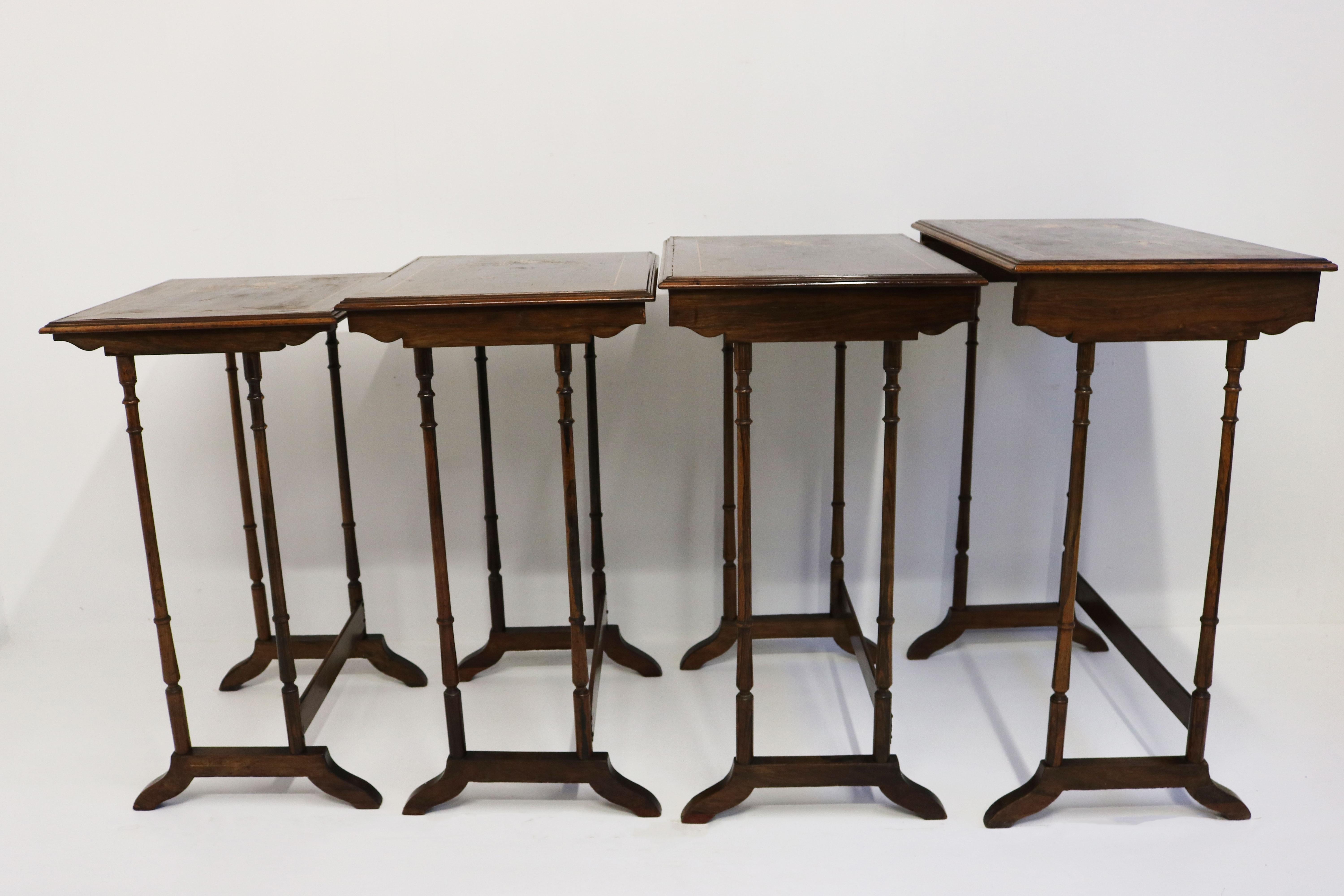 Antique Set of French Japonisme Art Nouveau Nesting Tables 1890 table side table For Sale 7