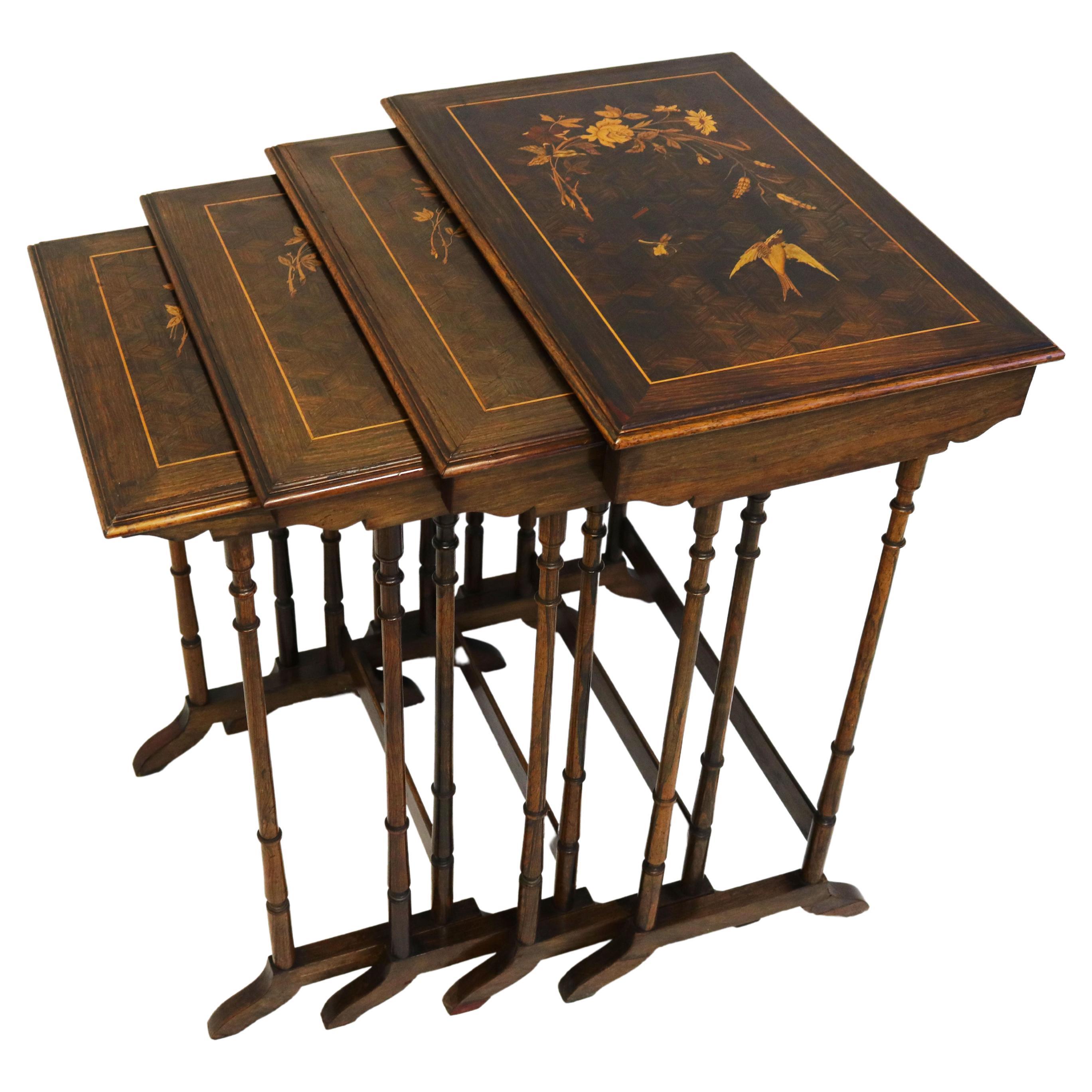 Antique Set of French Japonisme Art Nouveau Nesting Tables 1890 table side table