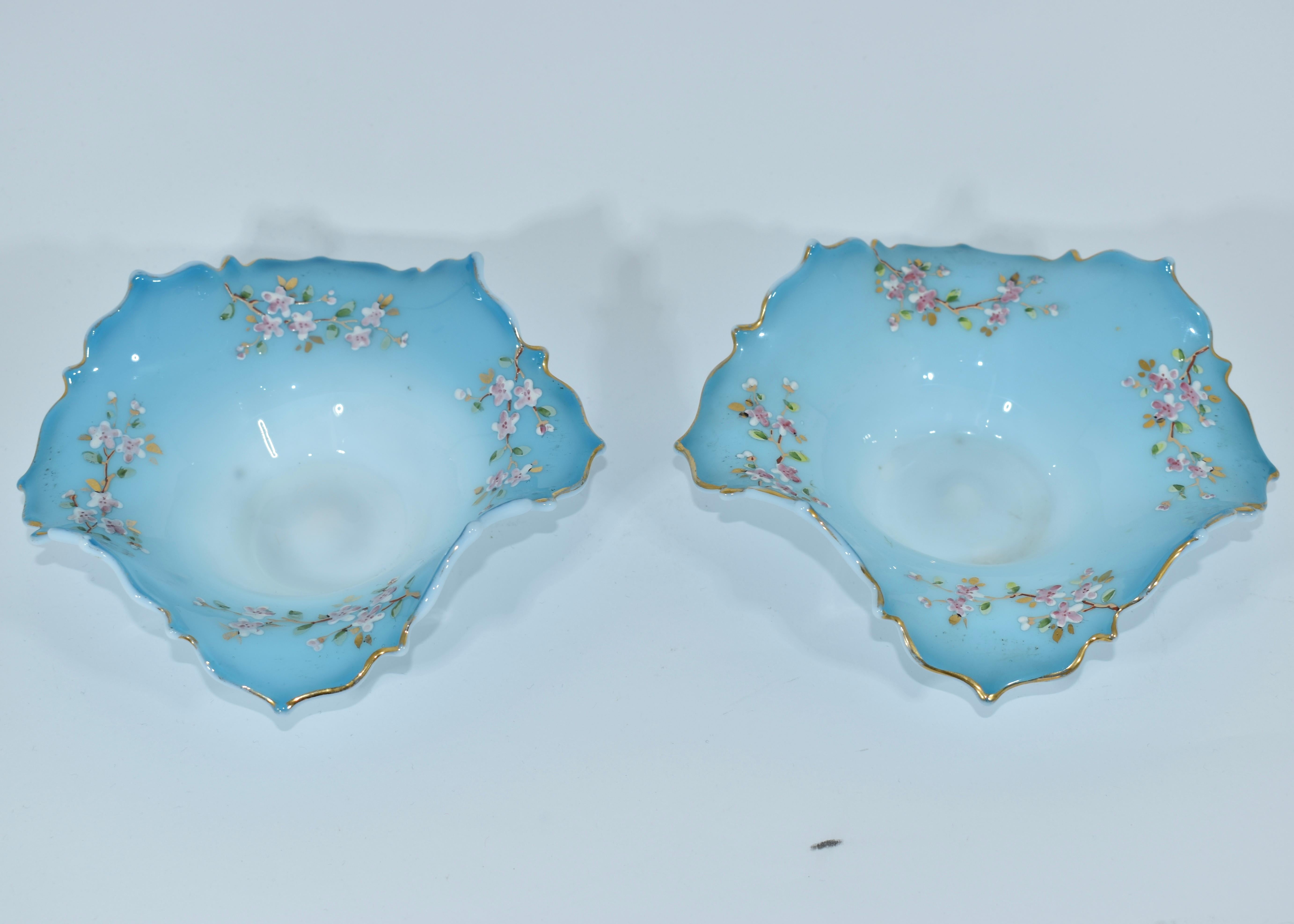 Antique Set of French Turquoise Opaline Glass Plates, 19th Centurz For Sale 3