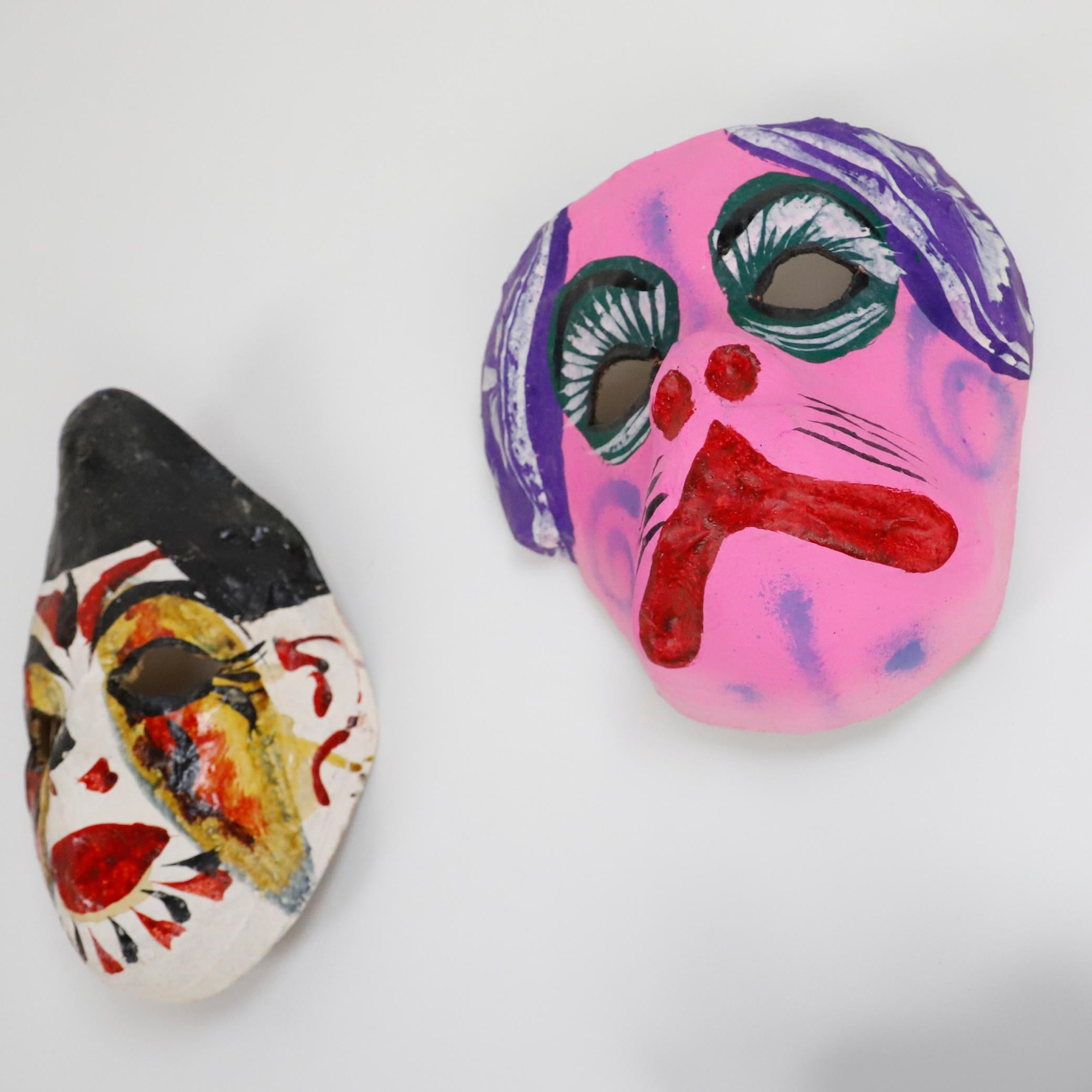 Antikes Set mexikanischer Papier-Mch-Masken 1 (Volkskunst) im Angebot