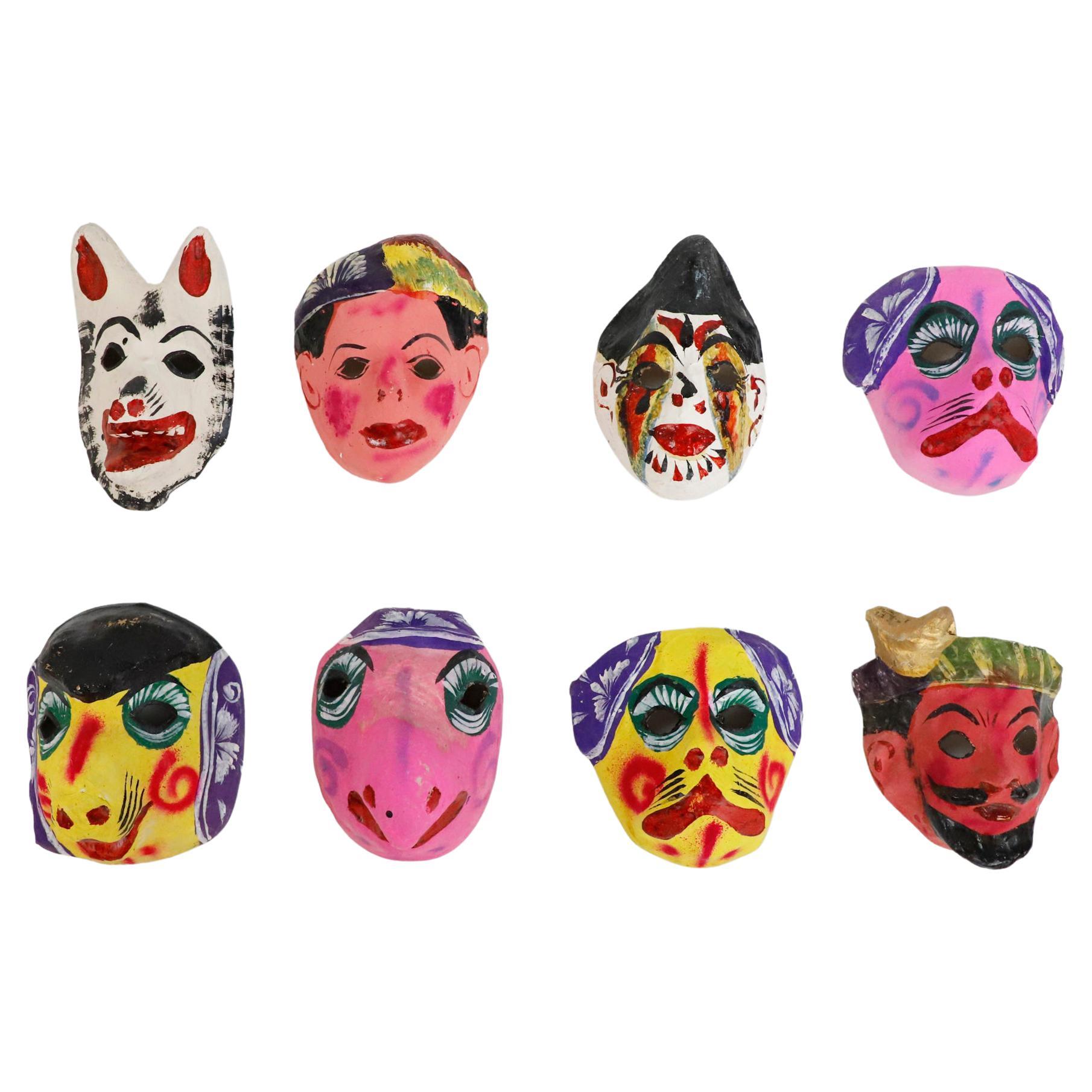Antique Set of Mexican Papier-Mâché Masks 1