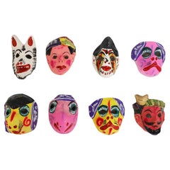Antique Set of Mexican Papier-Mâché Masks 1