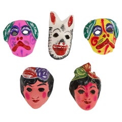 Antique Set of Mexican Papier-Mâché Masks 2