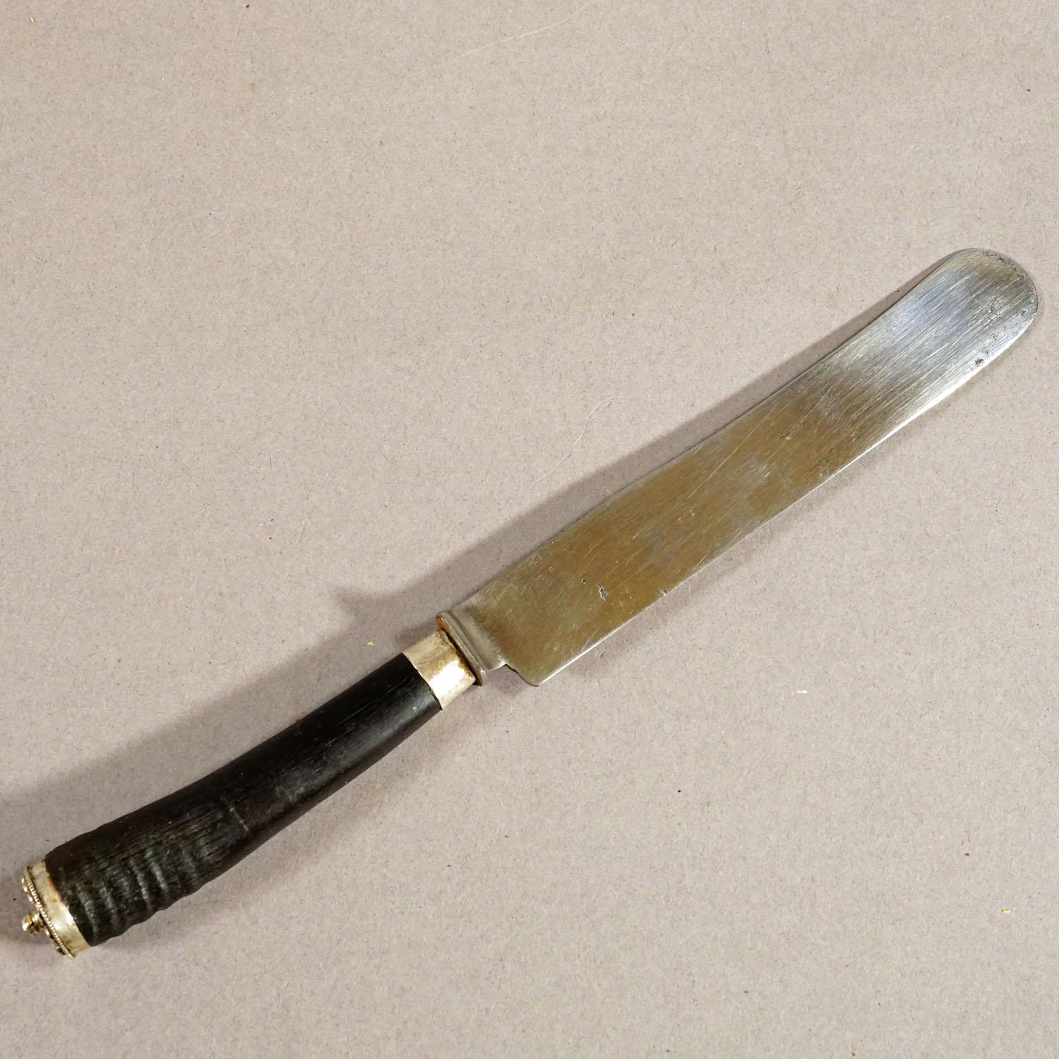 Métal Set antique de couteaux de chasse rustiques avec manches en corne de chamois en vente