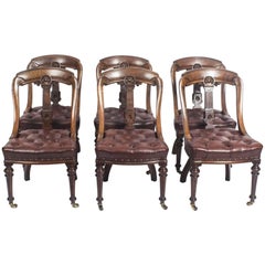 Antique Set of Six "Athenian" Design Mahogany Dining Chairs, 19th Century