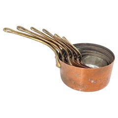 Used Set of Six French Copper Sauce Pans