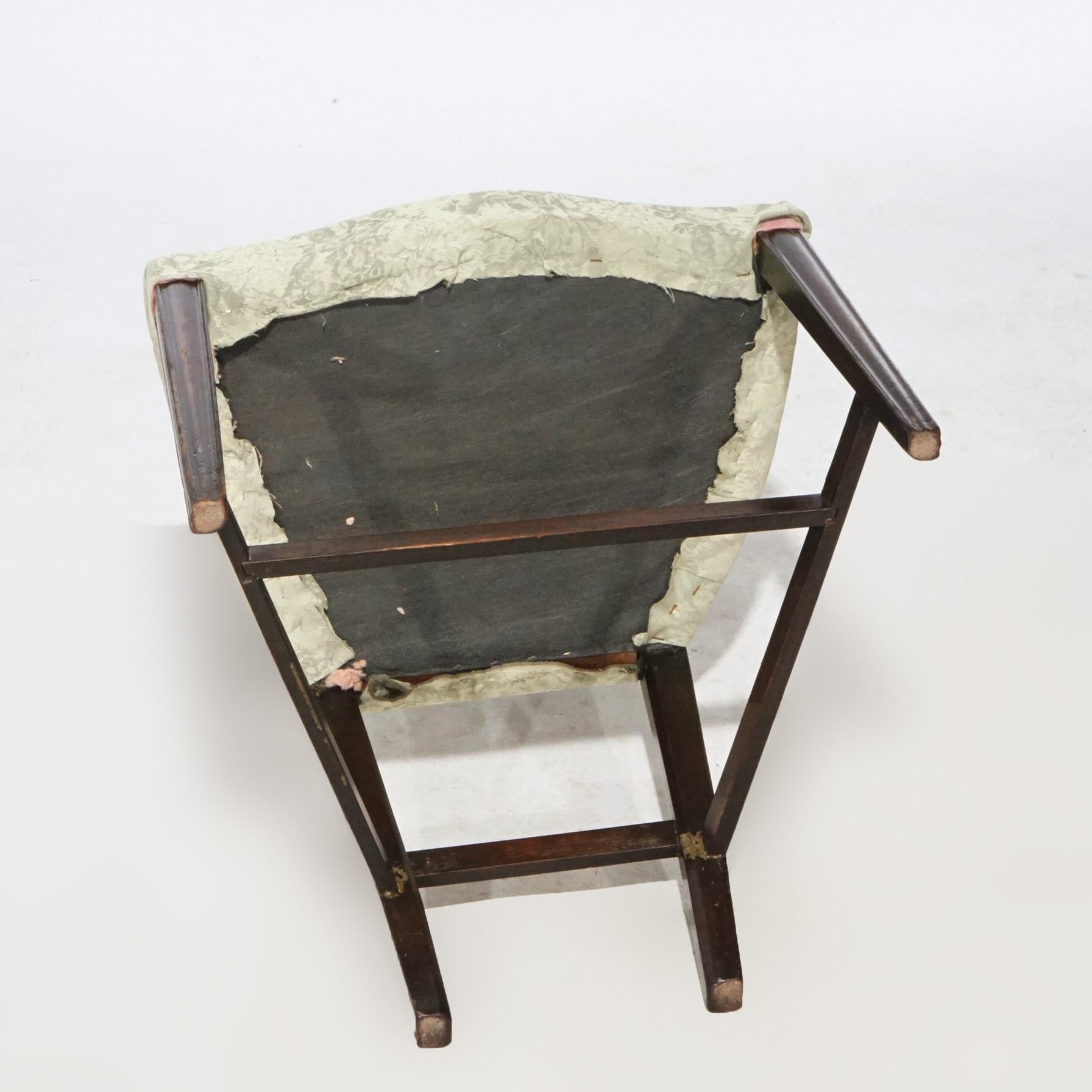 Antiker Satz von sechs Mahagoni Hepplewhite Shield Back Dining Chairs um 1920 15
