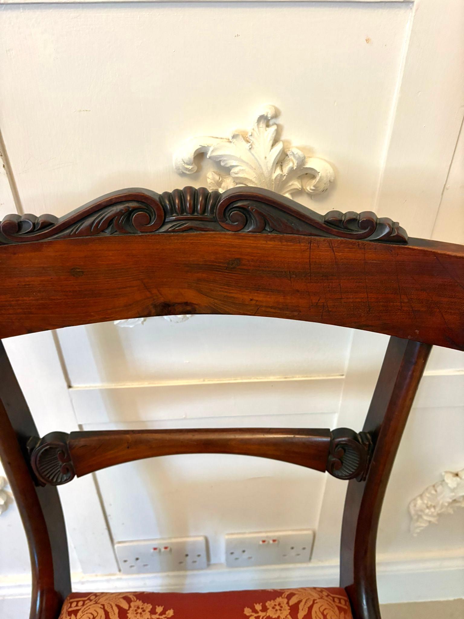 Antique Set of Six Quality Regency Carved Rosewood Dining Chairs im Angebot 3