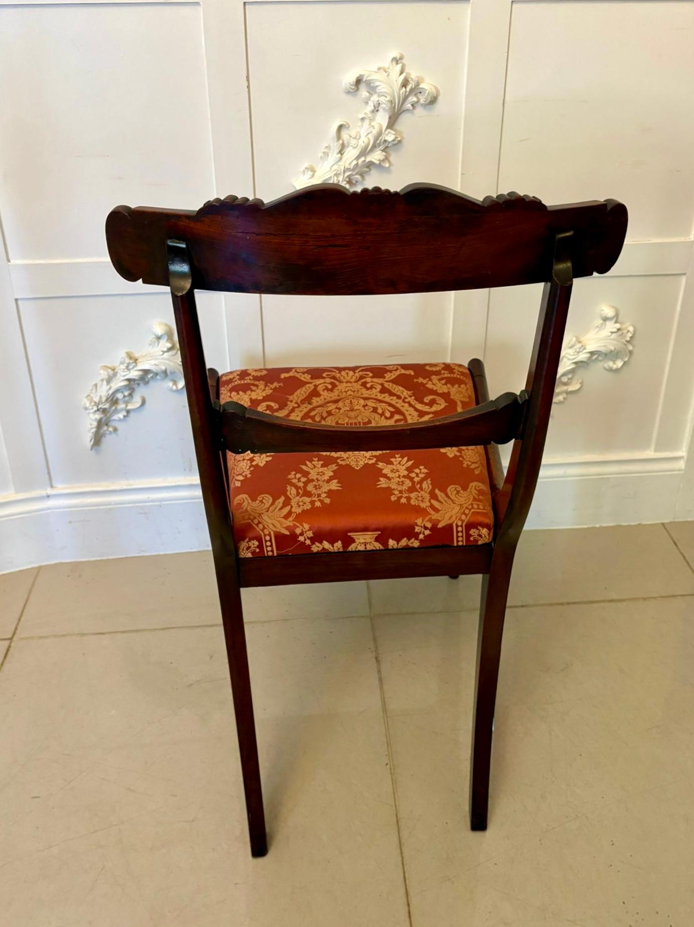 Antique Set of Six Quality Regency Carved Rosewood Dining Chairs (19. Jahrhundert) im Angebot