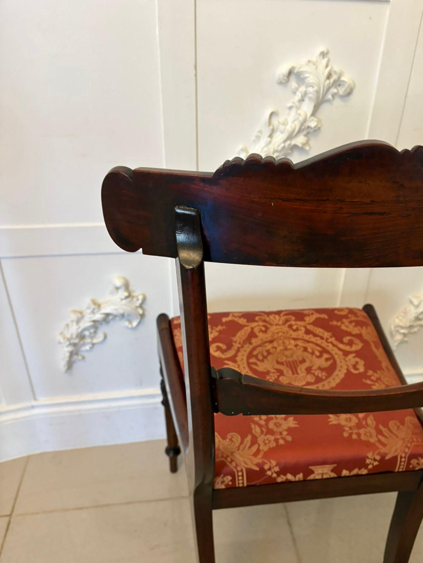 Antique Set of Six Quality Regency Carved Rosewood Dining Chairs (Rosenholz) im Angebot