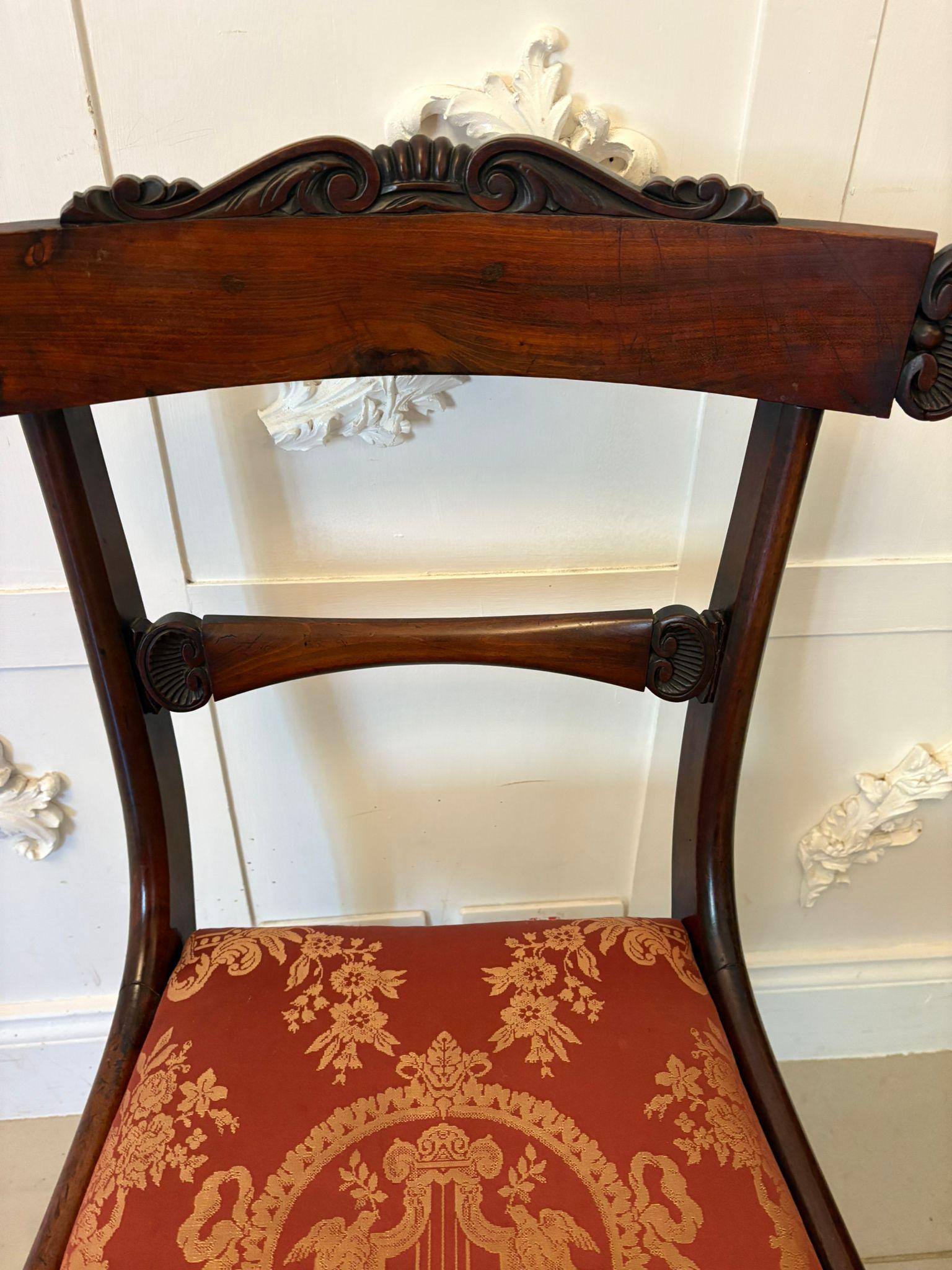 Antique Set of Six Quality Regency Carved Rosewood Dining Chairs im Angebot 1