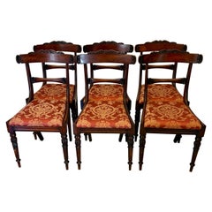 Antique Set of Six Quality Regency Carved Rosewood Dining Chairs