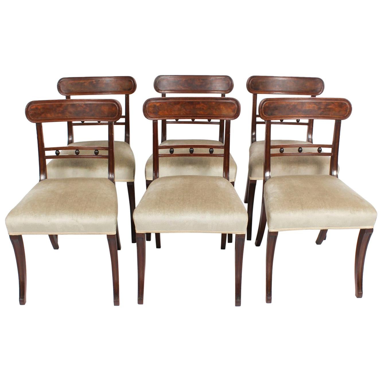 Antique Set of Six Regency Mahogany Dining Chairs, 19th Century