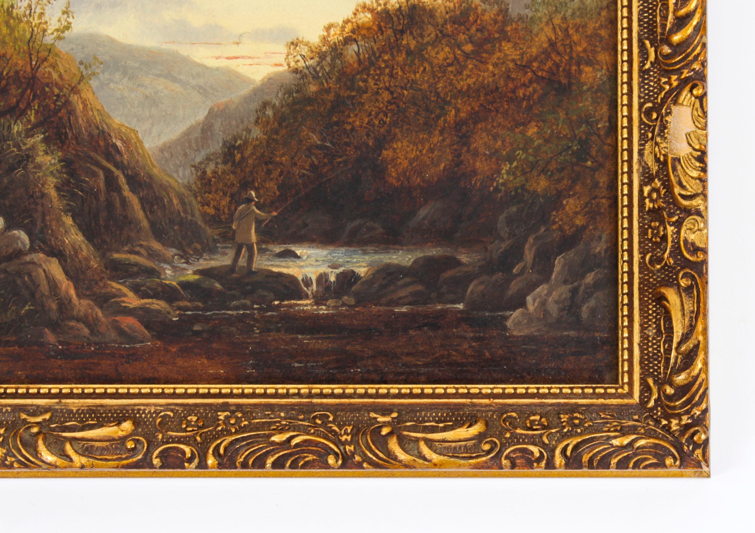 Antique Set of Six River Landscapes Paintngs 19th Century For Sale 7
