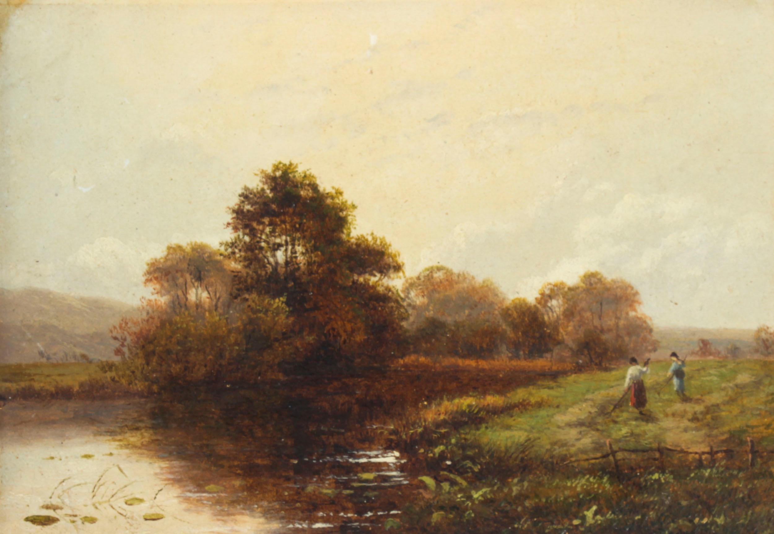 Antique Set of Six River Landscapes Paintngs 19th Century For Sale 9