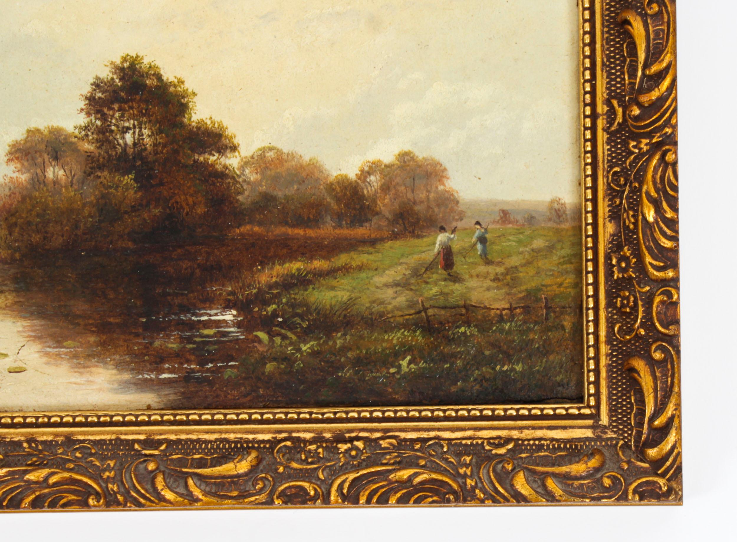 Antique Set of Six River Landscapes Paintngs 19th Century For Sale 10