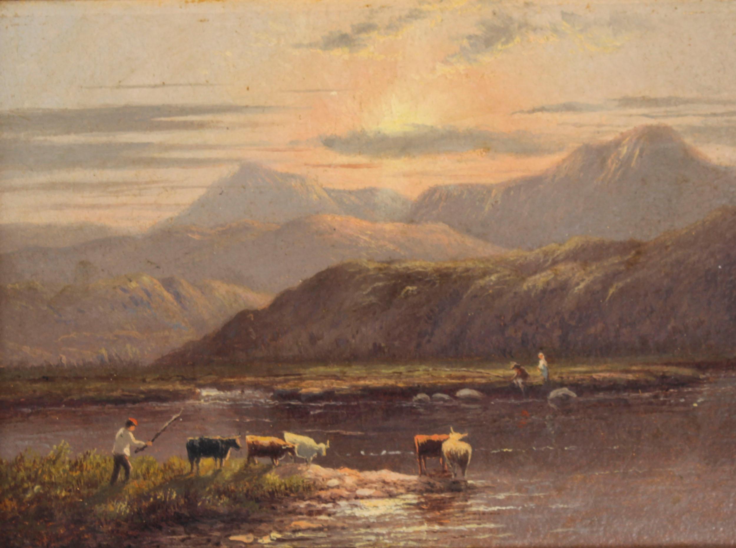 Antique Set of Six River Landscapes Paintngs 19th Century For Sale 12