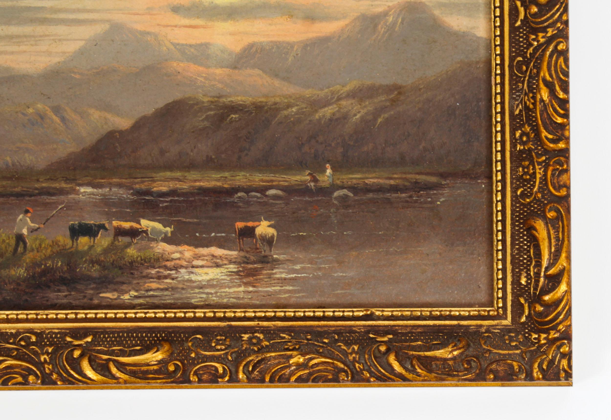 Antique Set of Six River Landscapes Paintngs 19th Century For Sale 13
