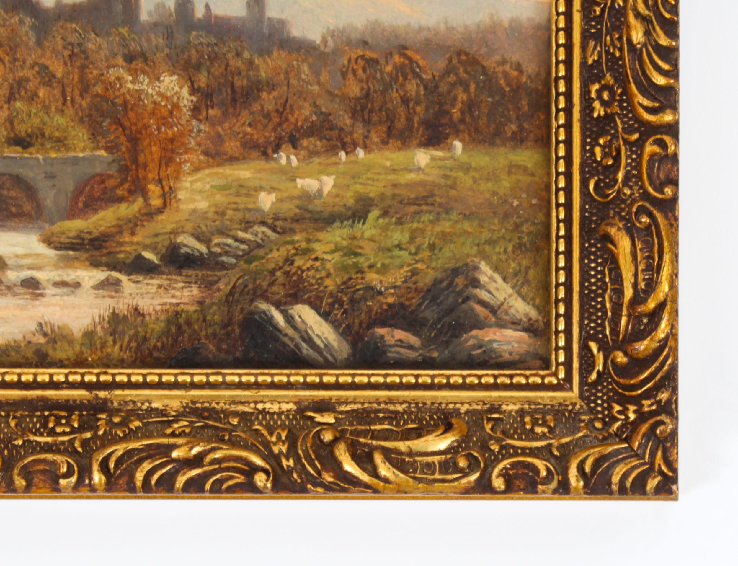 Antique Set of Six River Landscapes Paintngs 19th Century For Sale 1