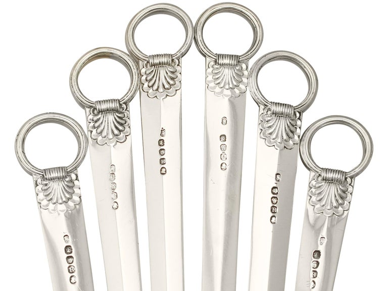 Antique Set of Six Sterling Silver Meat Skewers by Paul Storr at 1stDibs