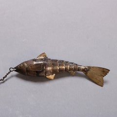Antique Set of Sterling Silver Figural Articulated Fish Pins, circa 1900