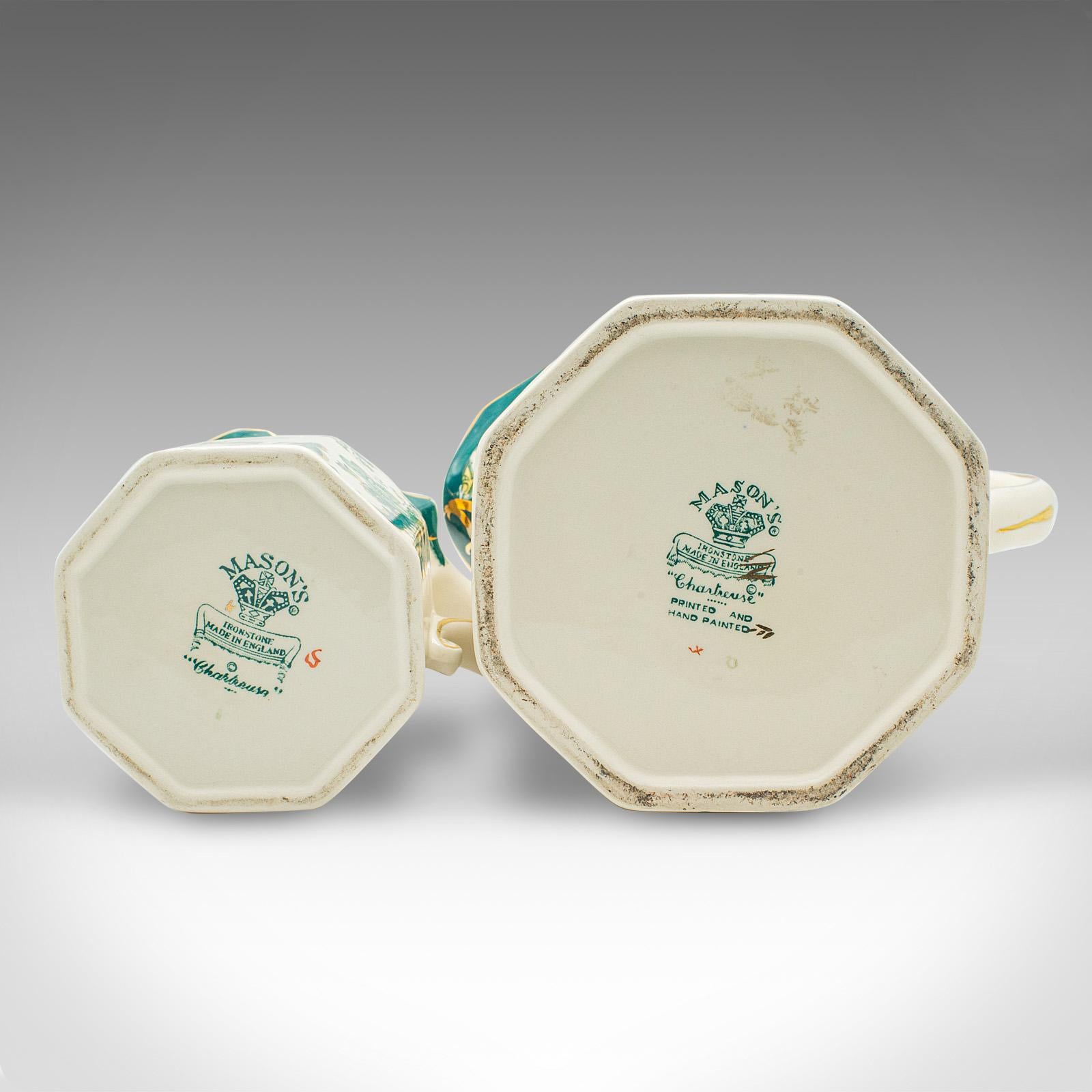 Antikes Tischgefäß-Set aus Steingutkrügen, Englisch, Keramik, Soßen, Sauciere, Creme, um 1920 im Angebot 4