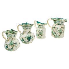 Antico set di brocche da tavola, inglese, in ceramica, per sugo, Sauce, Crema, C.C.