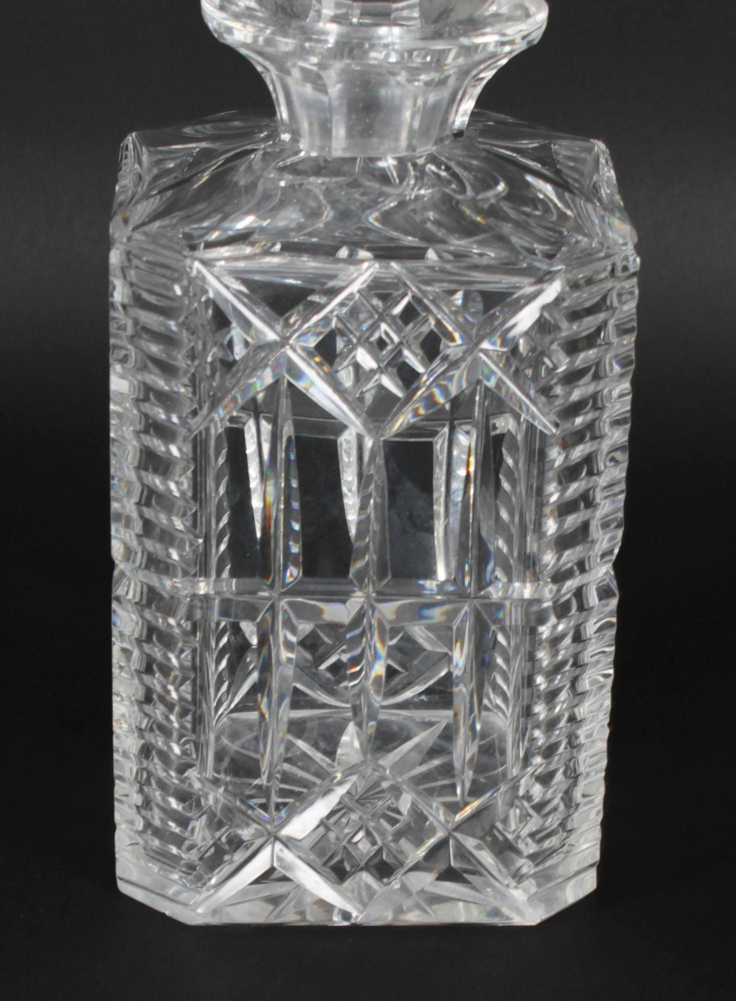 Antique Set of Three Cut Crystal Decanters Early 20th Century For Sale 3