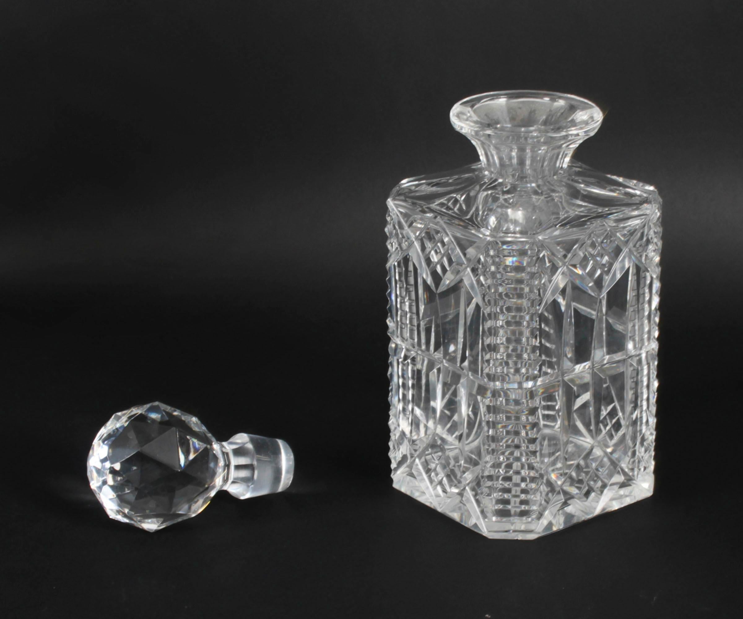 Antique Set of Three Cut Crystal Decanters Early 20th Century For Sale 5