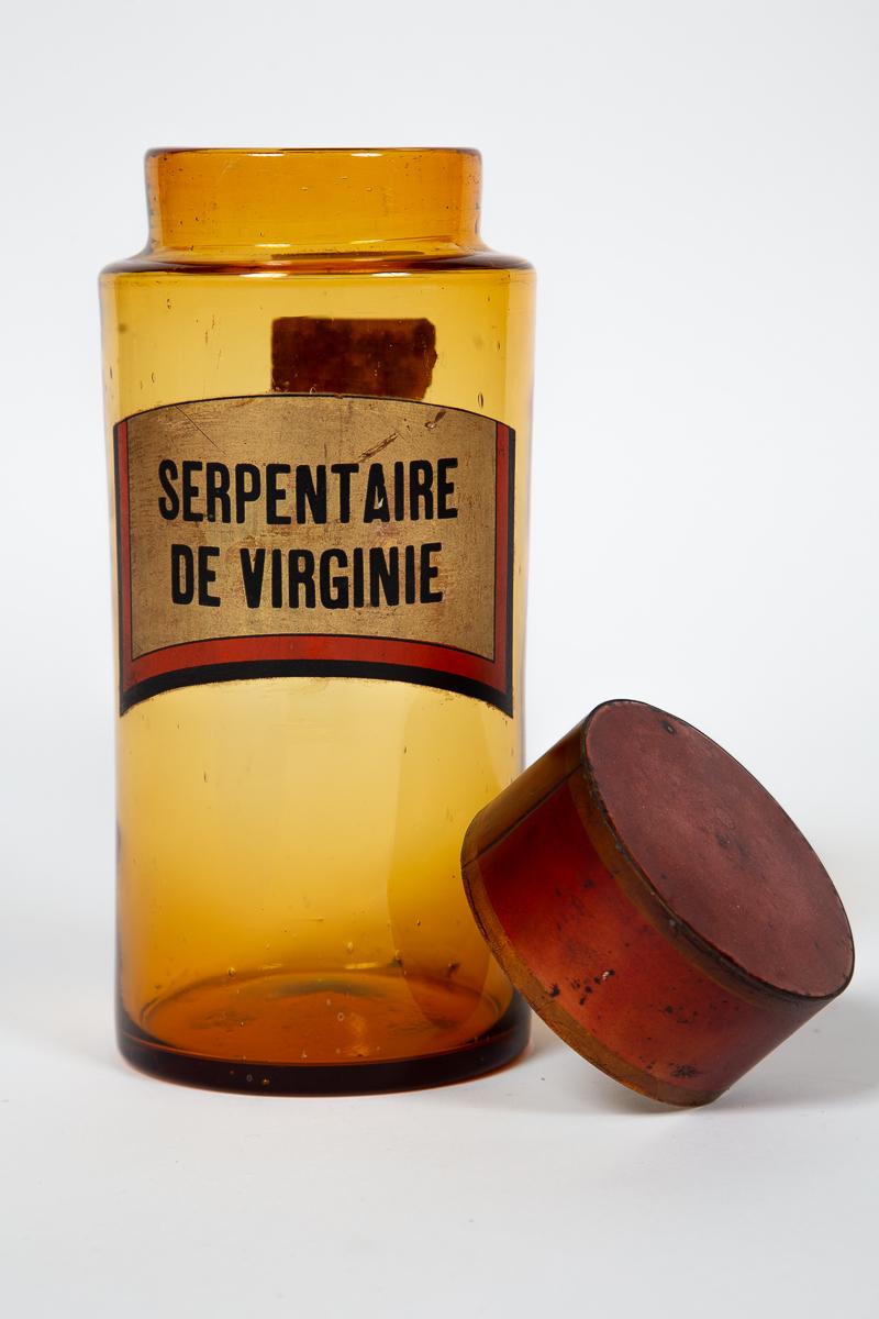 Vetro Antico set di tre vasi da farmacia in vetro, XIX secolo, Francia in vendita