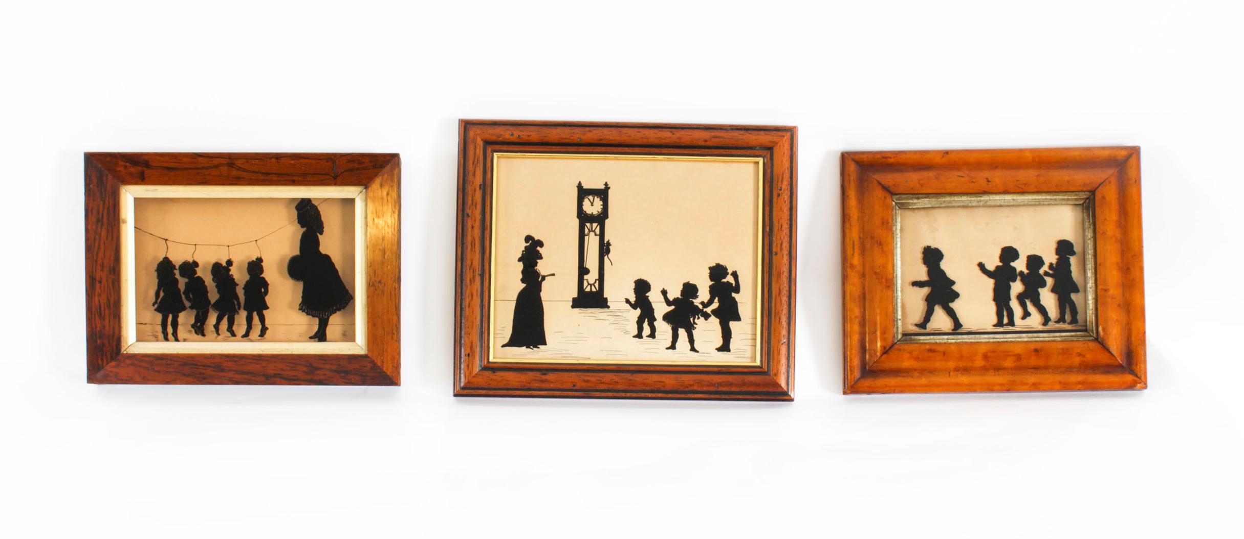 Conjunto antiguo de tres siluetas victorianas Siglo XIX en venta 10