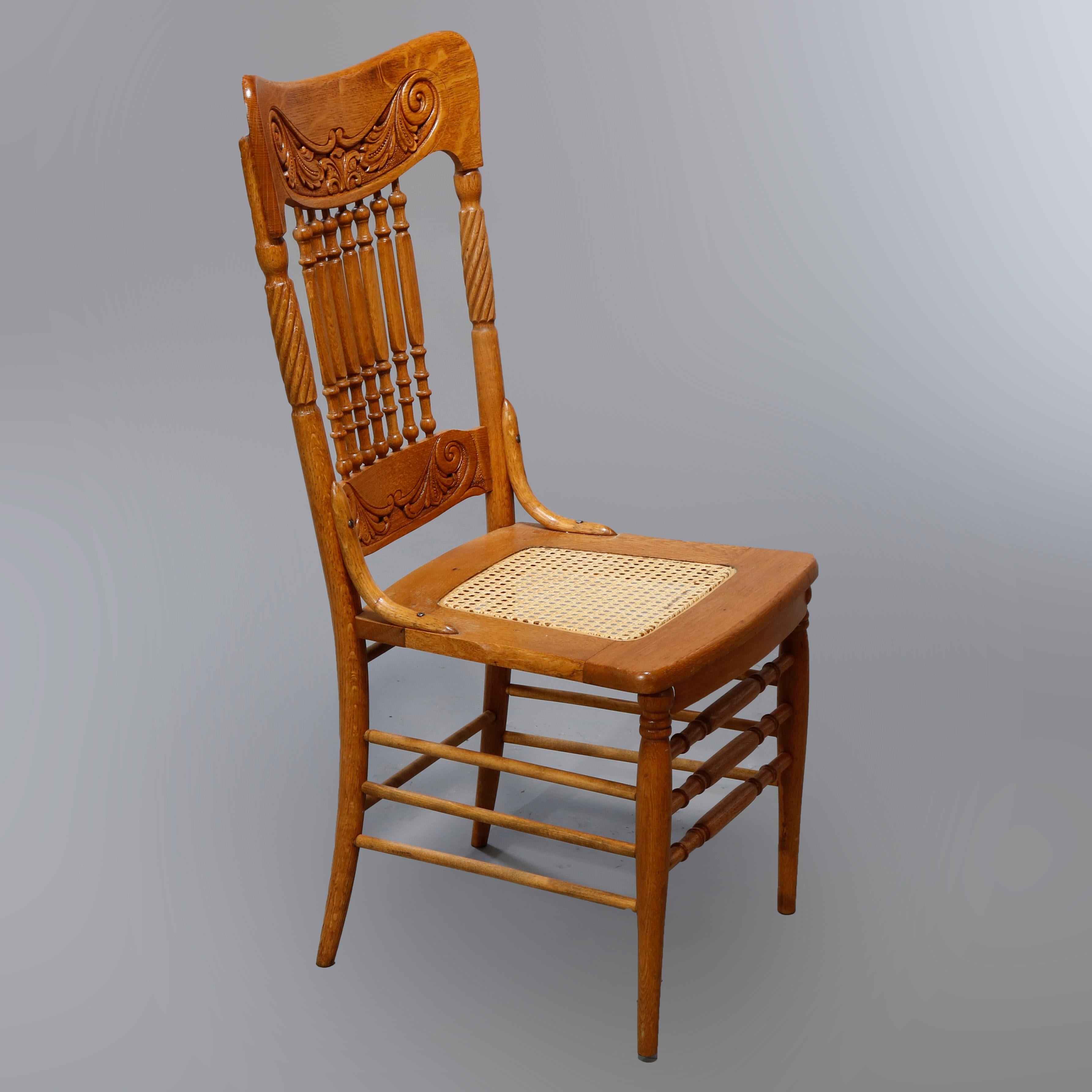 antique oak pressed back chairs