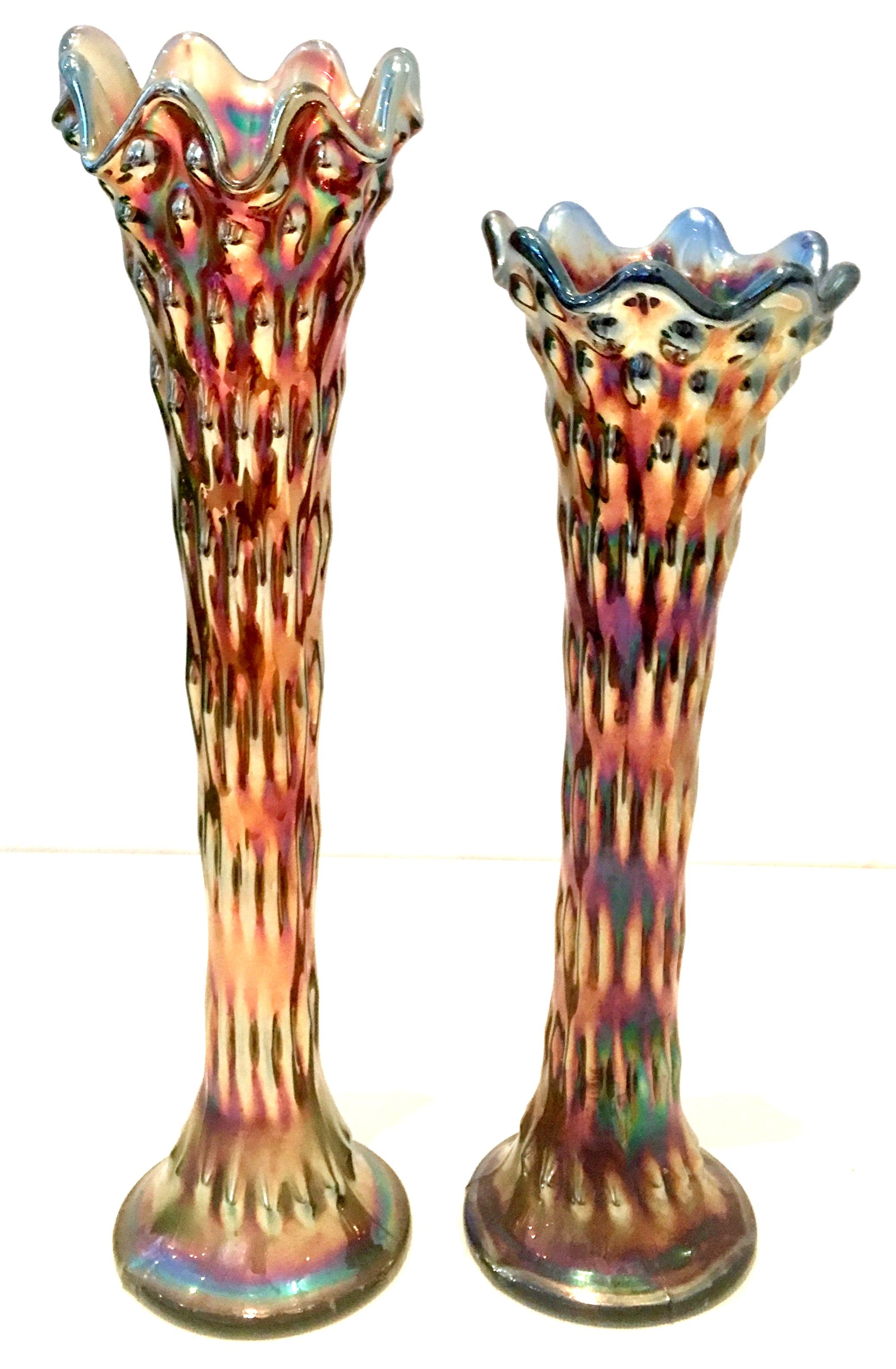 Early 20th century pair of American blown art glass 