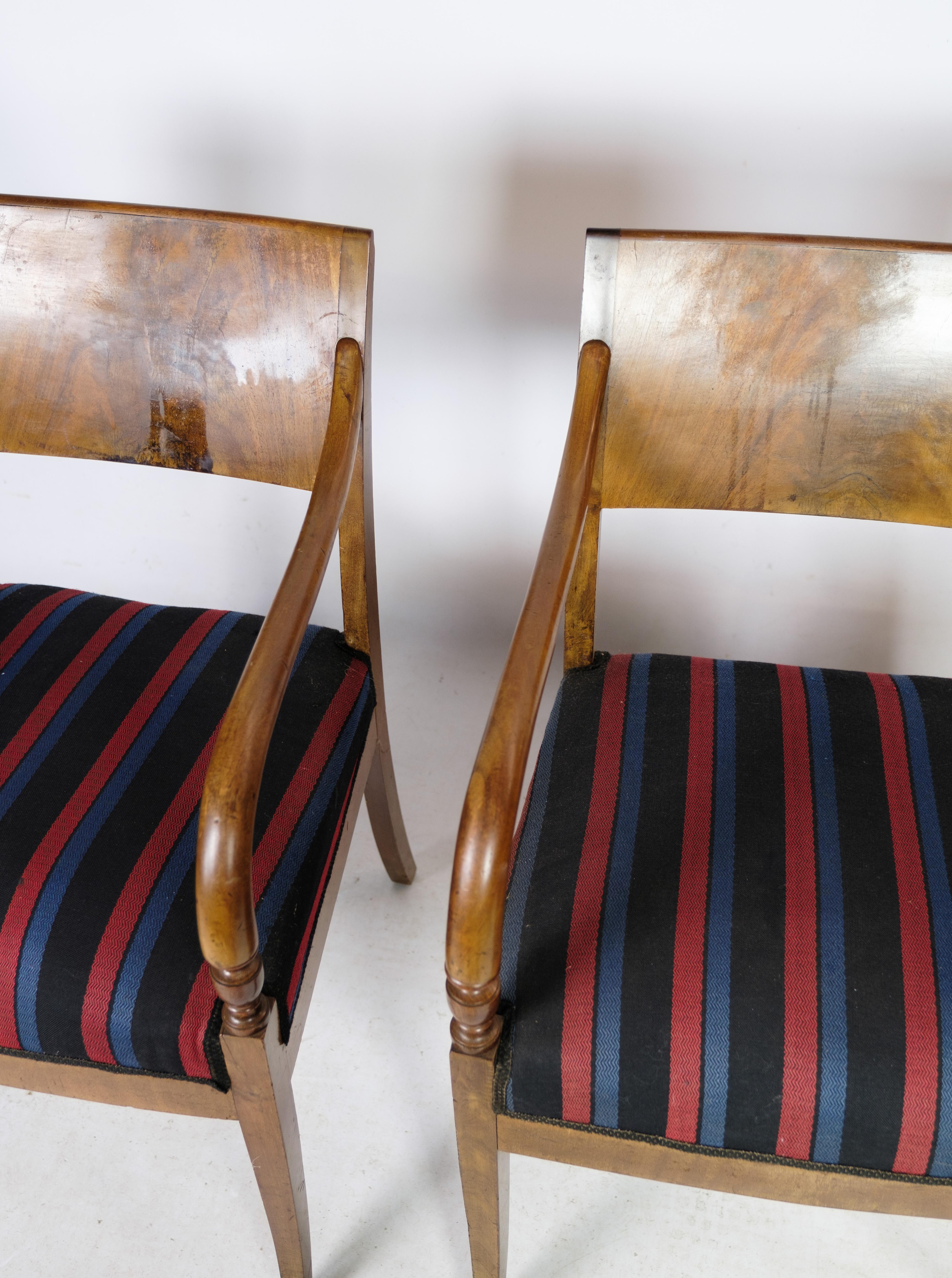 Antiker Satz von zwei Sesseln aus Mahagoni im Empire-Stil, 1920 im Angebot 5