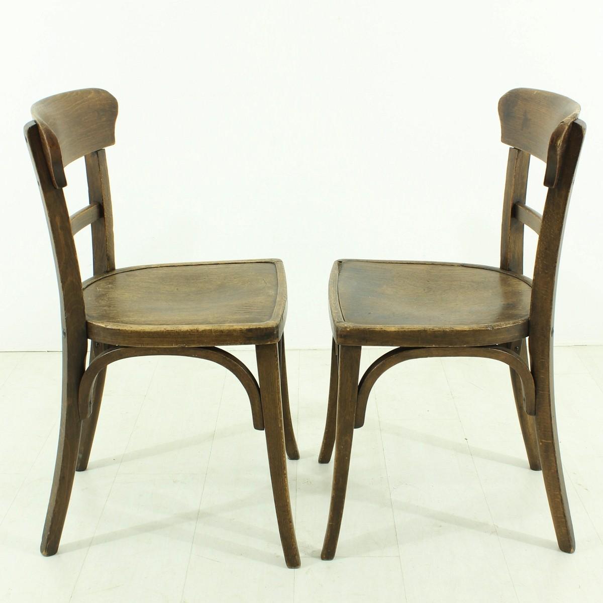 German Antique Set of Two Tavern Chairs, circa 1930s