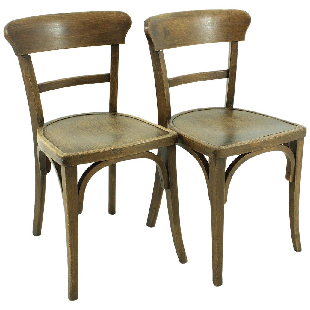 Antique Set of Two Tavern Chairs, circa 1930s