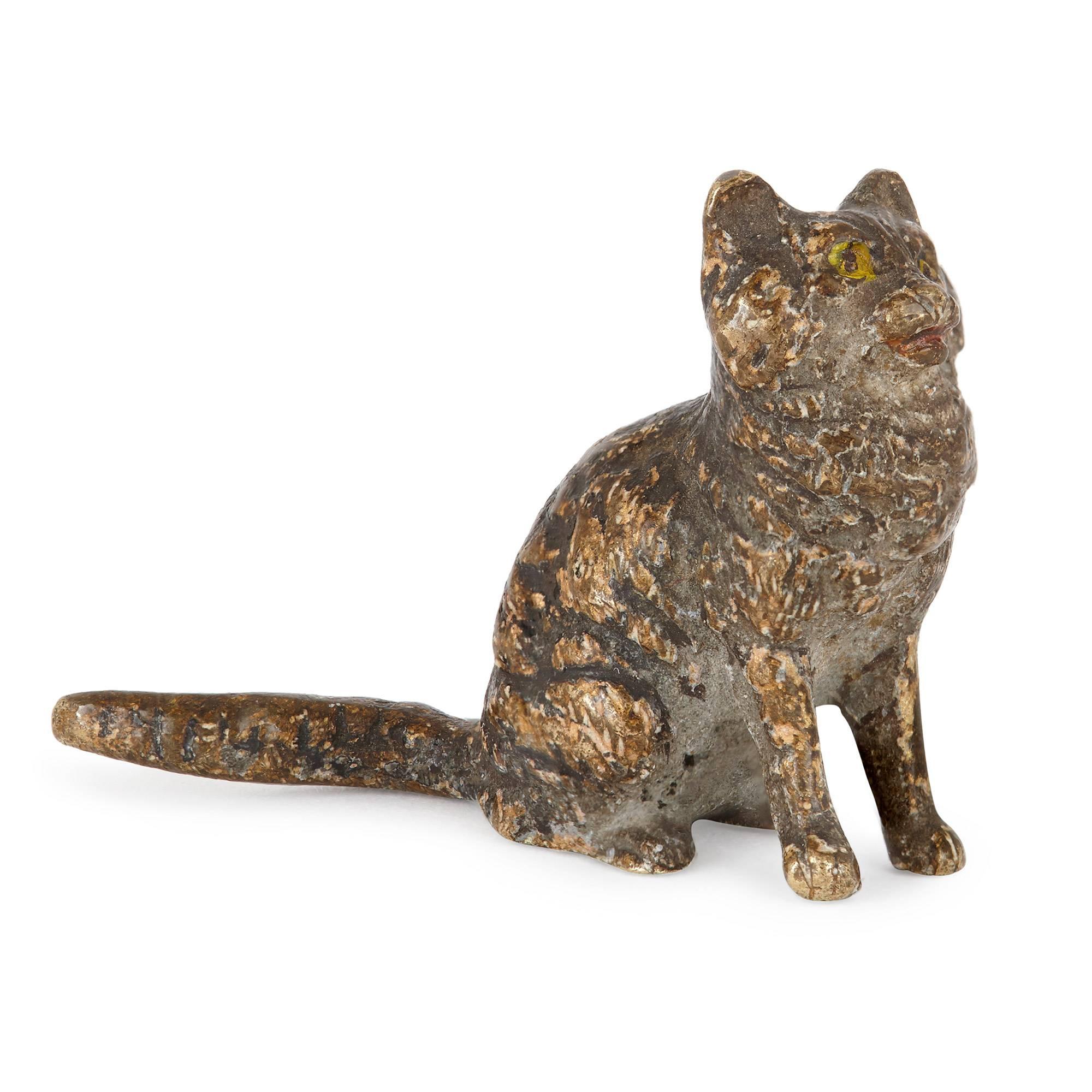 XIXe siècle Ensemble viennois ancien de chats en bronze peint à froid en vente