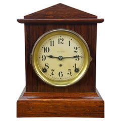 Antique Seth Thomas Dana Burl Walnut Adamantine Mantel Clock 11"