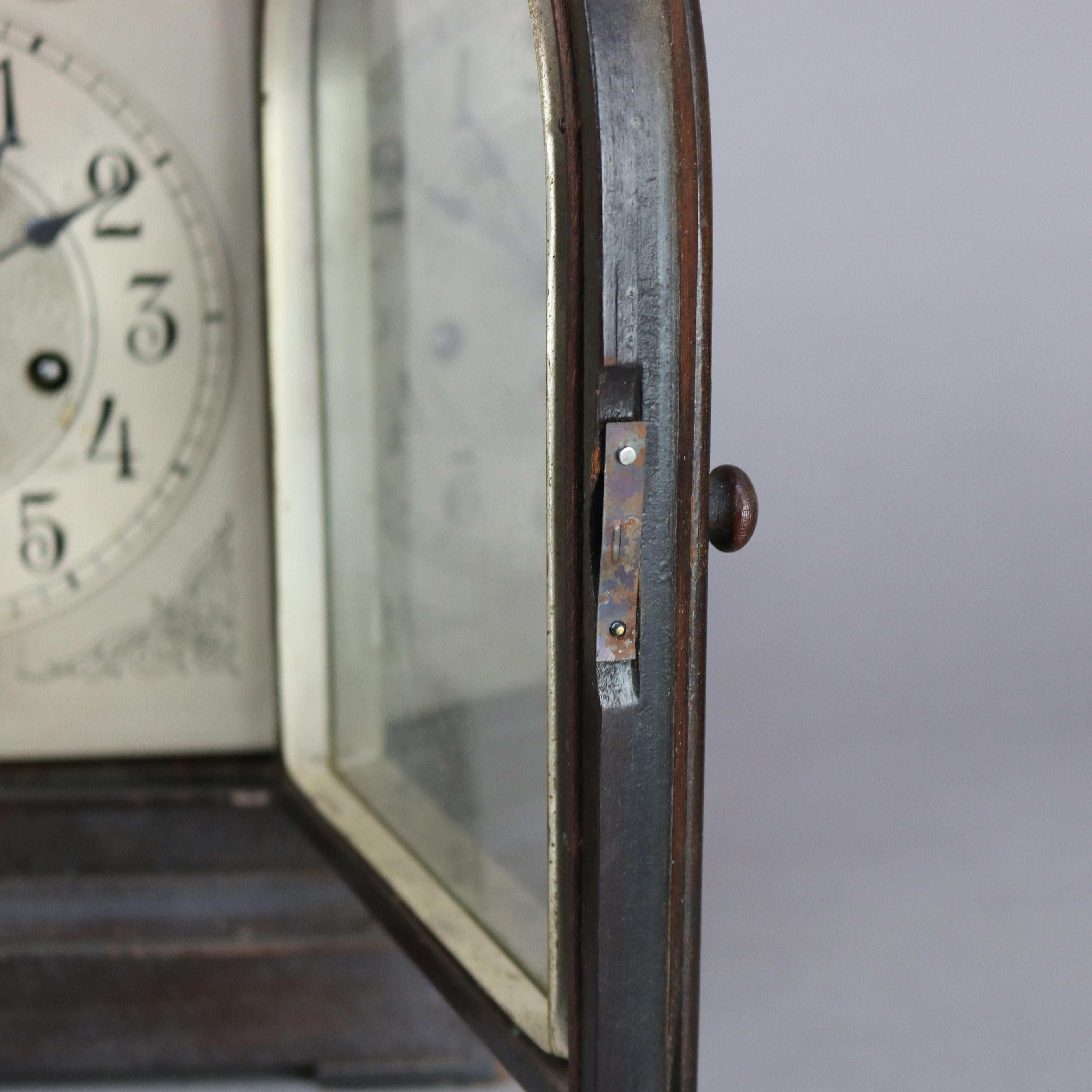Horloge antique Seth Thomas de style gothique anglais en acajou C1910 en vente 5