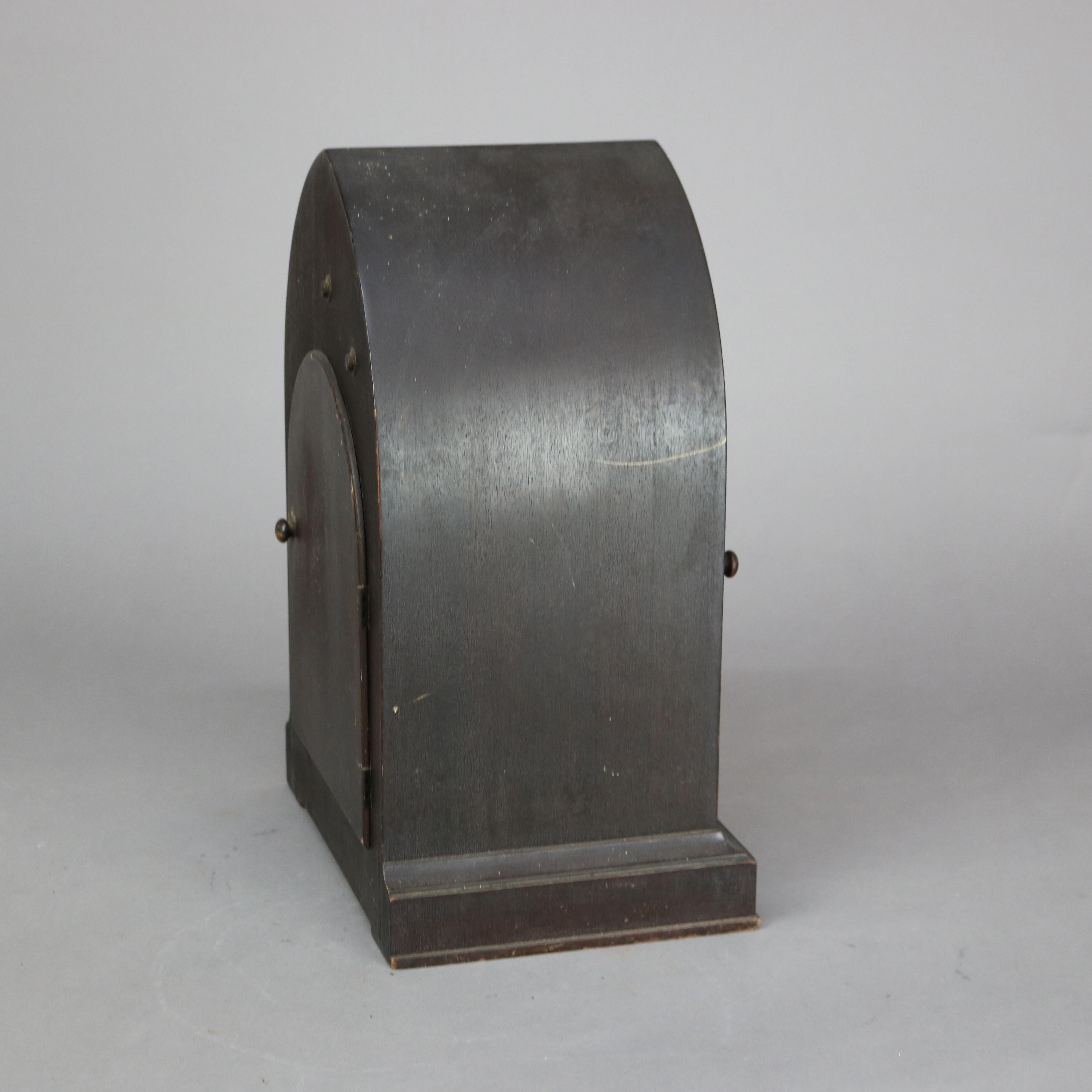 Horloge antique Seth Thomas de style gothique anglais en acajou C1910 en vente 6