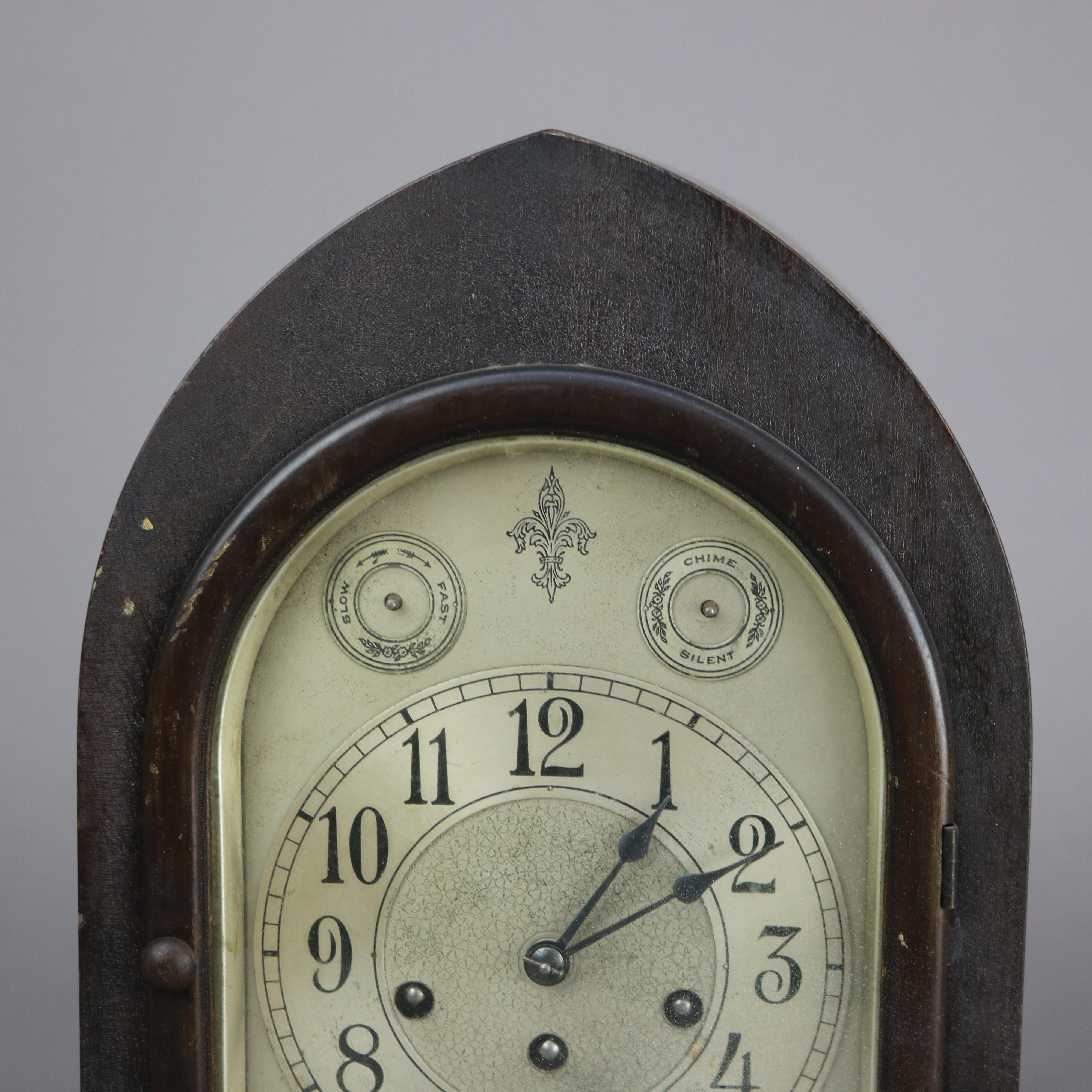 Horloge antique Seth Thomas de style gothique anglais en acajou C1910 en vente 1