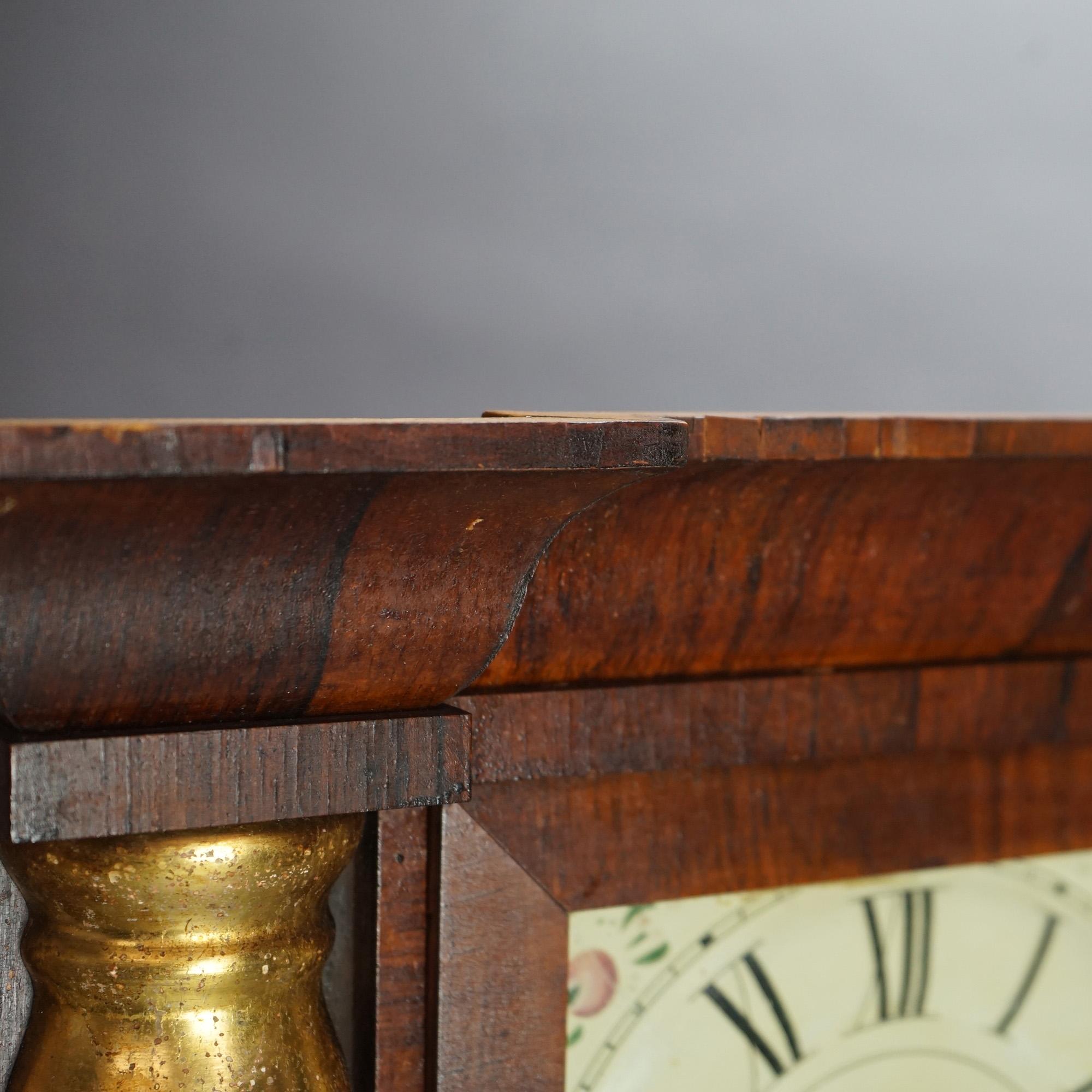 Antique Seth Thomas Flame Mahogany & Rosewood Open Escapement Mantel Clock c1840 For Sale 7
